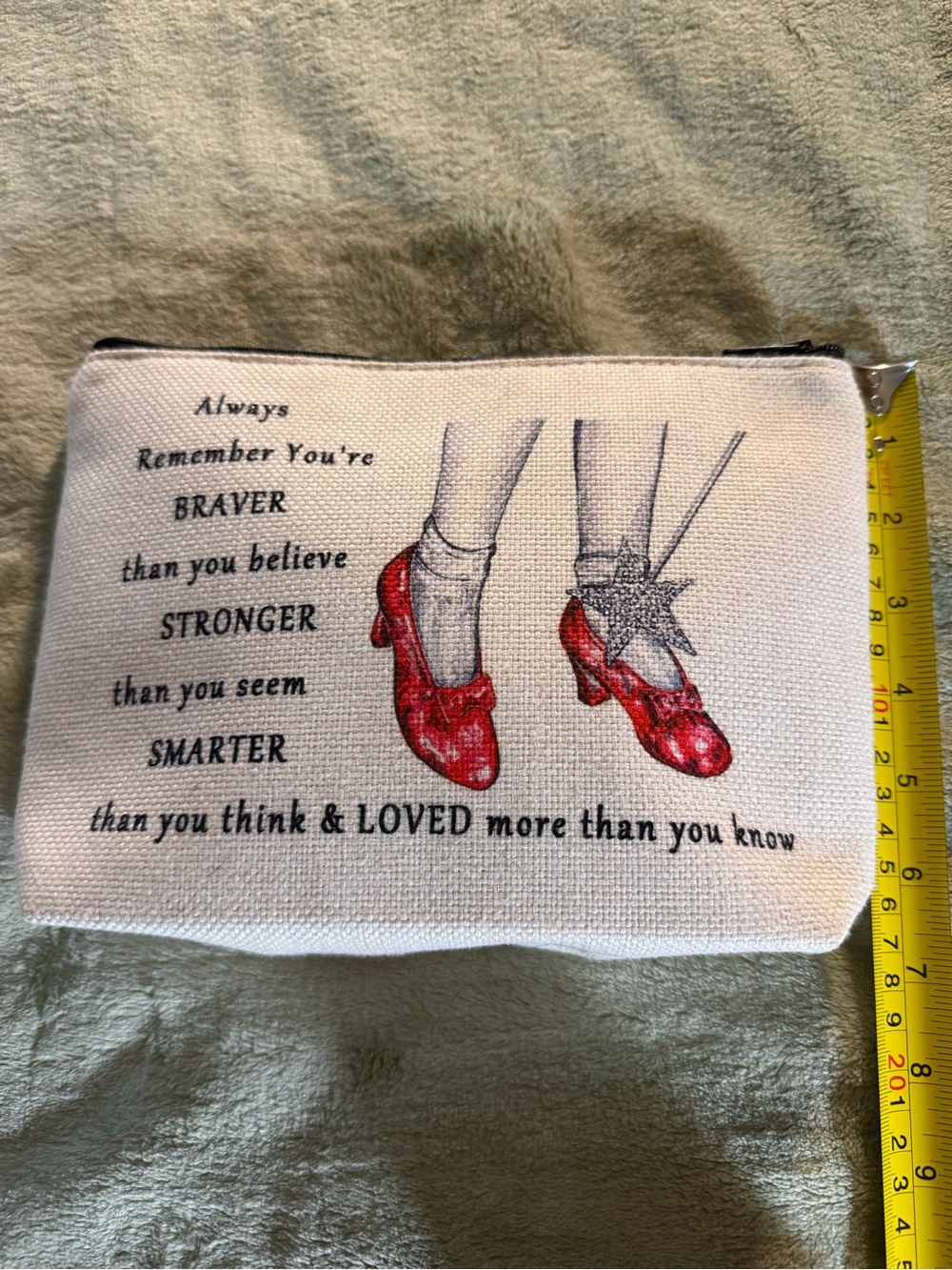 Whimsical Wizard of Oz Cosmetic Pouch with Uplifting Message. Brand New - Picture 7 of 7